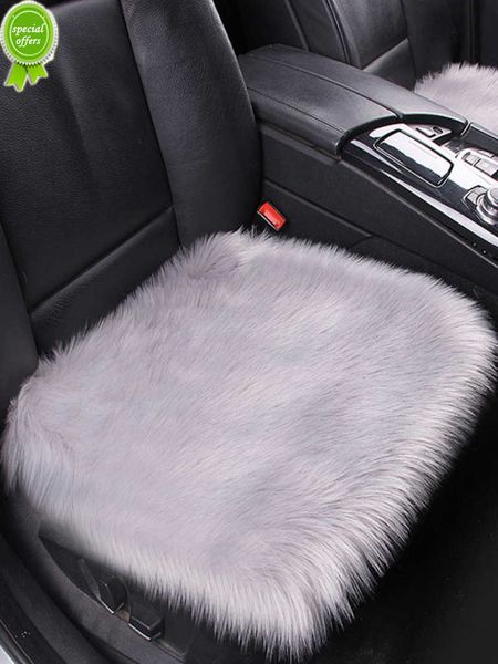 Housse de siège de voiture en fausse fourrure coussin intérieur de voiture coussin de siège en fausse laine hiver en peluche coussin de siège chaud décor accessoires universels