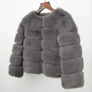 Faux Bontjas Winterjas Dames Elegante Dikke Luxe Merk Warme Bovenkleding Street wear Nep Vos Konijnenbont Mode 240124