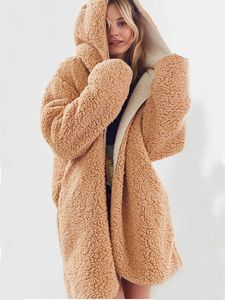 Faux Fur Coat Women Capkmere Chaqueta Long Femenino Cabello de cordero Parka Damas de gran tamaño Solid Invierno cálido Sobretudo Feminino Y2209