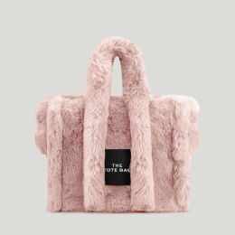 Nepbont Grote Tote Bag Kwaliteit Luxe Designer Dames Handtassen Pluizige Dames Schouder Crossbody Tassen Pluche Winter Portemonnee pinkwindow-8 CXG9194