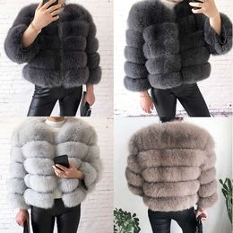 Abrigo Real de piel sintética para mujer, chaqueta 100% Natural, chaleco de cuero cálida de invierno, chaleco de alta calidad HKD231116