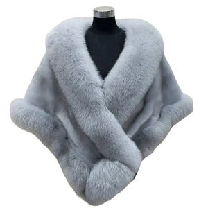 Châle en fausse fourrure doux pour femmes, Poncho épais, classique, automne-hiver, manteau chaud de mariée, vêtements quotidiens, 240108