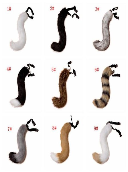 Faux Fur Tail pour adulte cosplay Fox Tail Halloween Cosplay Costume Bend Cosplay Cosplay Tail Masquerade Party Decoration DBC VT4242251