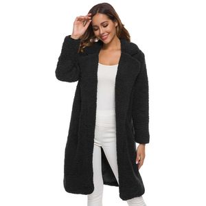 Fausse fourrure Teddy manteau femmes vestes d'hiver pour chaud doux laine d'agneau fourrure longue chaude doudoune en peluche pardessus vêtements d'extérieur décontractés 4WJFX