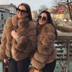 Faux bont winter nieuwe dames mode echte jas van hoge kwaliteit natuurlijk met kraagvest 2 in 1 y2209