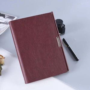 Bouton de couverture en cuir faux en cuir A5 Bouton magnétique BILLE NOTE BIEN DIY JOURNAL PLANIER avec porte-stylo à carte