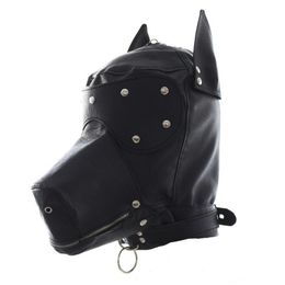 Faux Leather Full Cover Bondage BDSM Hoofdsteunen Slave Dog Head Hood sexy Toys voor vrouw of man must-have item je sexyy garderobe