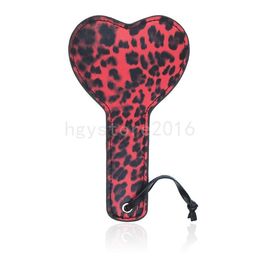 Bondage Faux Leather Red Luipard Print Paddle Slapper Whip Restraint Roleplay Game Fun #R87