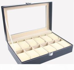 Faux Leather Watch Box Case Organizer 12 Slots Jewelry Storage Box9467664