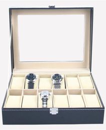 Faux Leather Watch Box Case Organizer 12 Slots Jewelry Storage Box6304934
