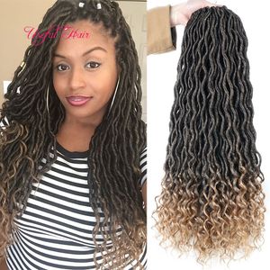 faux locs dreadlocks GODDESS LOCS HAIR marley trenzado extensiones de cabello trenzas de crochet Ombre body wave hair teje mechones bohemios para mujeres