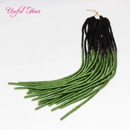 FAUX LOCS OMBRE VERDE Extensiones de cabello con trenzas suaves en paquetes dreadLOCKS Trenzado SINTÉTICO trenzas de crochet PELO MARLEY TRENZAS JUMBO