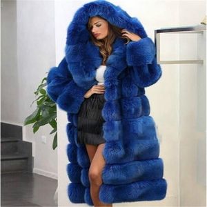 Faux vison nouvelle mode hiver capuche longue section de manteau de fourrure chaude épaisse loisirs pour femmes PL019 201211