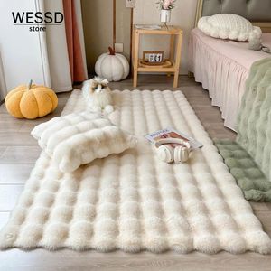 Tapis en Faux lapin pour chambre à coucher, moelleux et poilu, lavable, doux, décoration de noël, coussin de canapé de luxe, 231229