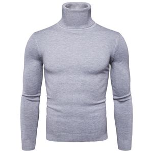 Favocent Winter Warm Turtleneck Sweater Men Fashion Solid Knitting Mens Sweaters Casual mannelijke Double Collar Slim Fit pullover 210820