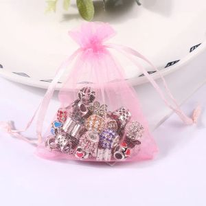 Gunstzakken feest 9x12cm 500 pc's witte organza tas cadeaubrak bruiloft