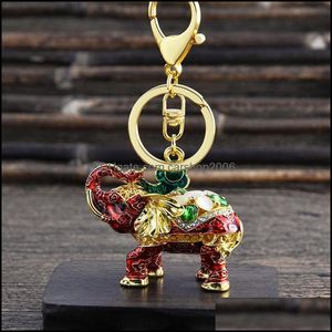 Faveur événement fête fournitures maison jardin strass porte-clés mode forme créative chaîne de voiture personnaliser porte-clés en métal éléphant Pe