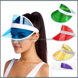 Favor Evento Suministros festivos Hogar Gardensun Unisex Niños Transparente Pvc Vacío Superior Visera UV Sombreros para el sol Moda Verano Fiesta al aire libre Sombrero S