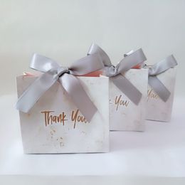 Gunsthouders Nieuwe Creative Mini Gray Marmeren Gift Bag Box voor feestdouche Chocolade dozen Pakket/bruiloftsgunsten Candy Boxes