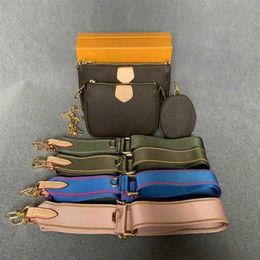 Favoriete multi pochette accessoires handtas portemonnee echte lederen bloem schouder crossbody tas ladies s 3 pcs tassen321r