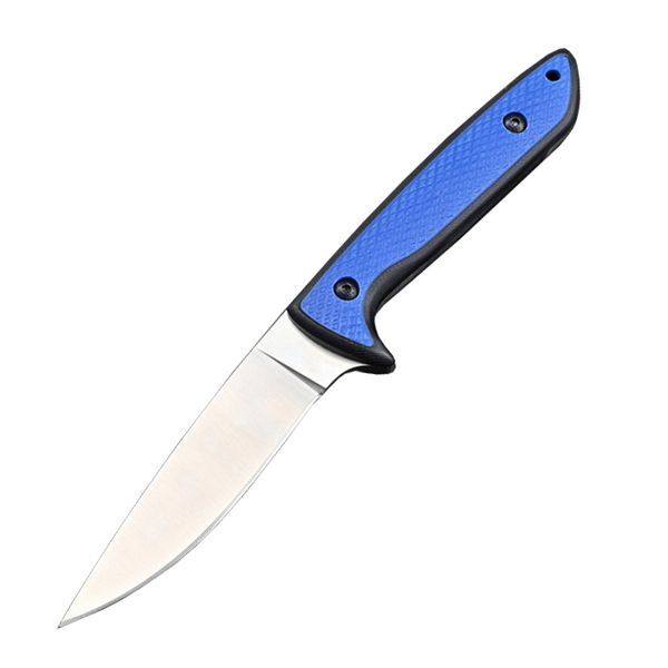 FB43 Couteau droit de survie K110 Satin Drop Point Lame CNC Full Tang G10 Poignée Camping en plein air Randonnée Couteaux à lame fixe avec Kydex