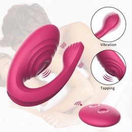 Fbhsecl Vibromasseur culotte en forme de U pour femme G Spot Clitoris Érotique Tapping Masseur Double Vibrant Silicone Couples