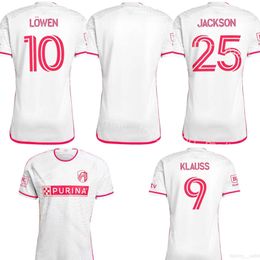 FC 2024/25 St. Louis 16 ADENIRAN Maillot de football 10 LOWEN 14 TOTLAND 4 NILSSON 9 KLAUSS 19 VASSILEV 25 JACKSON 21 ALM 22 HIEBERT 7 OSTRAK Kits de maillots de football Team White