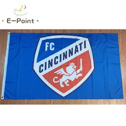 FC Cincinnati 3 * 5ft (90 cm * 150 cm) Polyester MLS vlaggen Banner decoratie vliegende huis tuin vlag Feestelijke geschenken