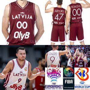 Imprimir camisetas de baloncesto de Letonia Copa del Mundo 2023 6 Kristaps Porzingis 11 Rolands Smits 21 AIGARS SKELE 47 Arturs Kurucs 9 Dairis Bertans 12 ARTURS STRAUTINS Nacional