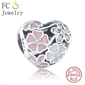 FC Sieraden Fit Originele Merk Charm Armband 925 Sterling Silver European Spring Emaille Bloemen Kralen Voor het maken van Berloque Q0531