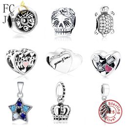 FC Jewelry Fit Original Brand Charms Bracelet 925 Sterling Silver Cancer du sein Espoir Ruban Famille Maman Perle Femmes DIY Berloque Q0531
