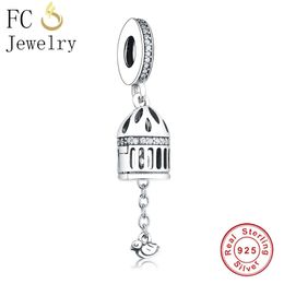 FC Sieraden Fit Originele Merk Charms Armband 925 Sterling Silver Bird Cage Zirconia Drijvende kralenketting voor het maken van Berloque Q0531