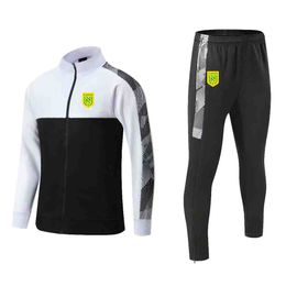 FC Nantes Chándales para hombre Ropa de abrigo para deportes al aire libre de invierno Sudadera informal con cremallera completa traje deportivo de manga larga