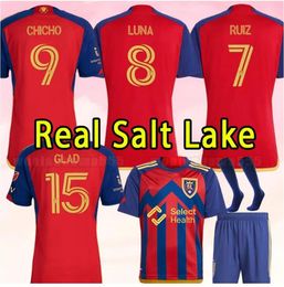 FC Royal Salt Lake 2024 Soccer 15 Justen Glad Jersey Mans 4 Brayan Vera 6 Braian Ojeda 11Chang Caldwell Cristian Arango 8 Diego Luna Matt Crooks Camisa de fútbol Kits