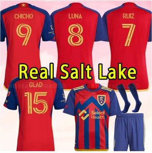 FC Royal Salt Lake 2024Soccer 15 Justen Glad Jersey Mans 4 Brayan Vera 6 Braian Ojeda 11chang Caldwell Cristian Arango 8 Diego Luna Matt Crooks Kits de chemise de football