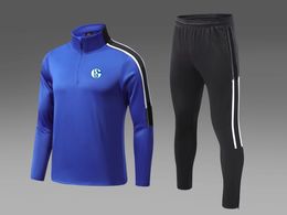 FC Schalke 04 Costume de sport pour hommes et enfants hiver plus velours chaud loisirs de plein air sport costume d'entraînement chemise de jogging vêtements de sport décontractés de rue