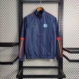 FC Schalke 04 Herenjas Windjack Jerseys volledige ritssluiting Opstaande kraag Windbreakers Heren Modieuze vrijetijdssportjas