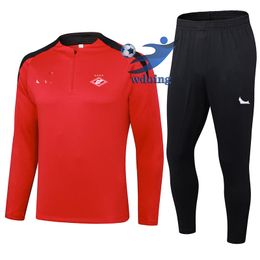 FC Spartak Moskou Moskou Heren volwassen halve rits Trainingspak met lange mouwen Outdoor Sports Home Leisure Suit Sweatshirt Jogging Sportswear
