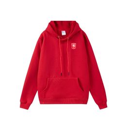 FC Twente Mens Ligneas Sport Pluls à capuche Sweator Classic Classic Colored Pullover Crew Neck Streetwear