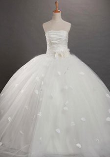 2014 Vestidos brancos de menina de flor sem alças vestido bonito de baile BO5549