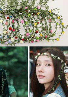 Moda 2015 Wedding Hot flor cabeça menina bridal coroa rattan guirlanda Hawaii cabeça flor grinalda