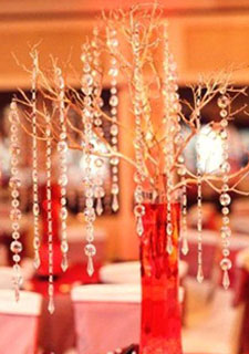 33pés 14mm cristal prisma grânulo cadeia casamento guirlanda Natal árvore cristal pendurados fios amarrados display wa066