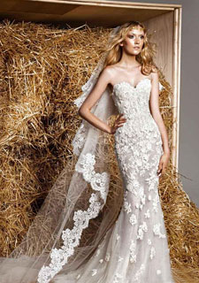 zuhair murad novo laço modesto vestido de noiva com trem destacável sexy apliques de renda querida princesa vestido de noiva estilo vintage