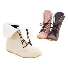 Lace-up Plüsch-Schnee-Stiefeletten