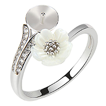 Bague fleur en argent sterling 925