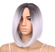 Ombre Black&Gray Lace Front Wig