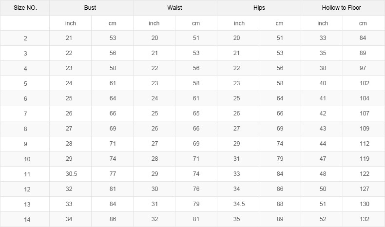 Little Girl Clothing Size Chart