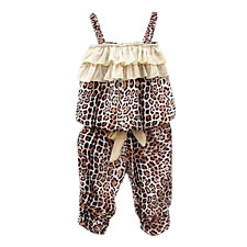 Conjuntos Meninas Outfit leopardo
