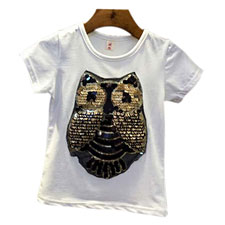 MeninasLantejoula Coruja T-shirts