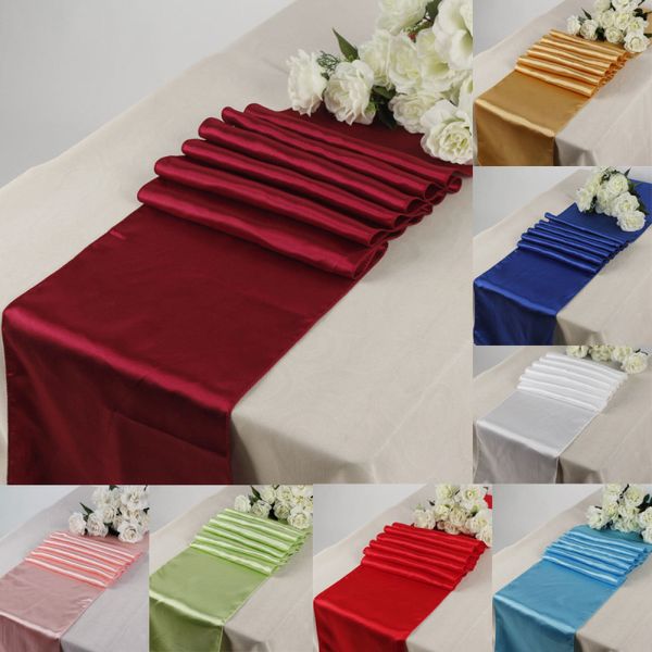 Table Satin Runner 30cm * 275cm Table Centres de table de mariage Décoration Party décoration Décoration Tabots